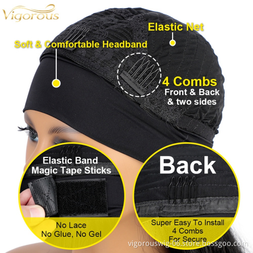Vigorous Wigs For Black Women Water Wave Synthetic Hair Wigs With Headband Glueless Scarf Headband Wig Synthetic Fiber Hair